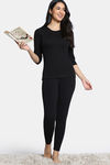 Zivame Knit Poly Thermal Top - Black Beauty — thumbnail 4